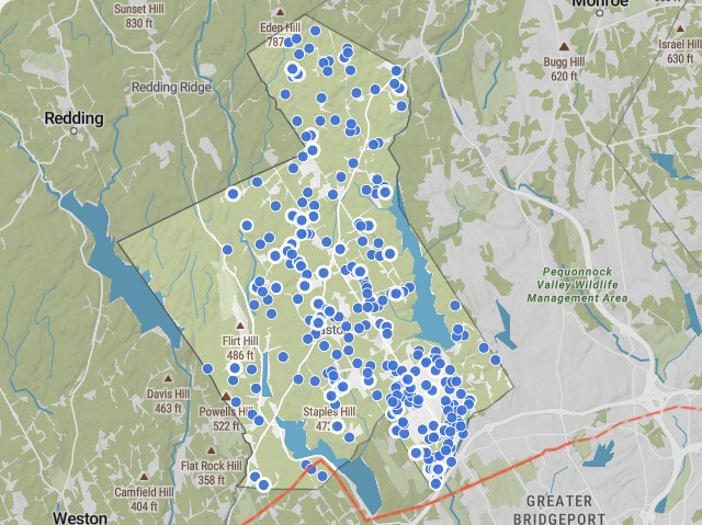 Scored parcels across Easton.