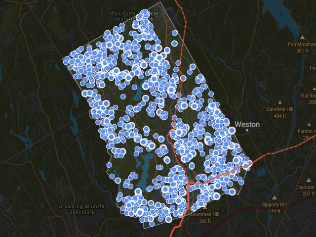 Scored parcels across Wilton.