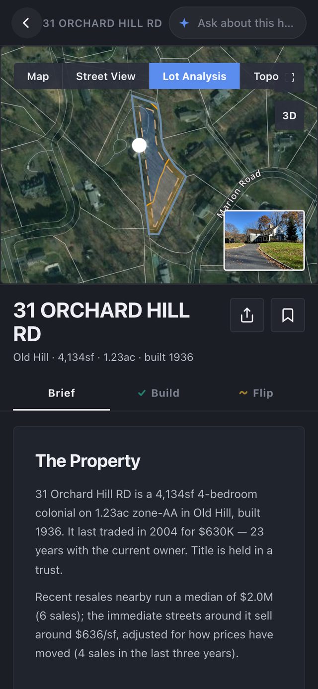 The property page on the phone