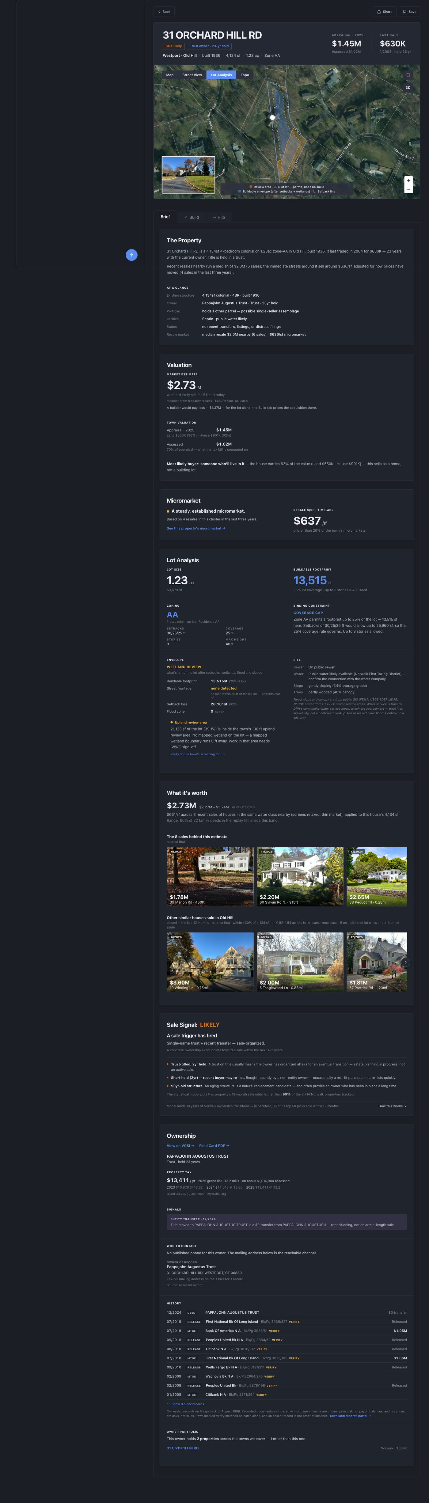 Scrolling the property page