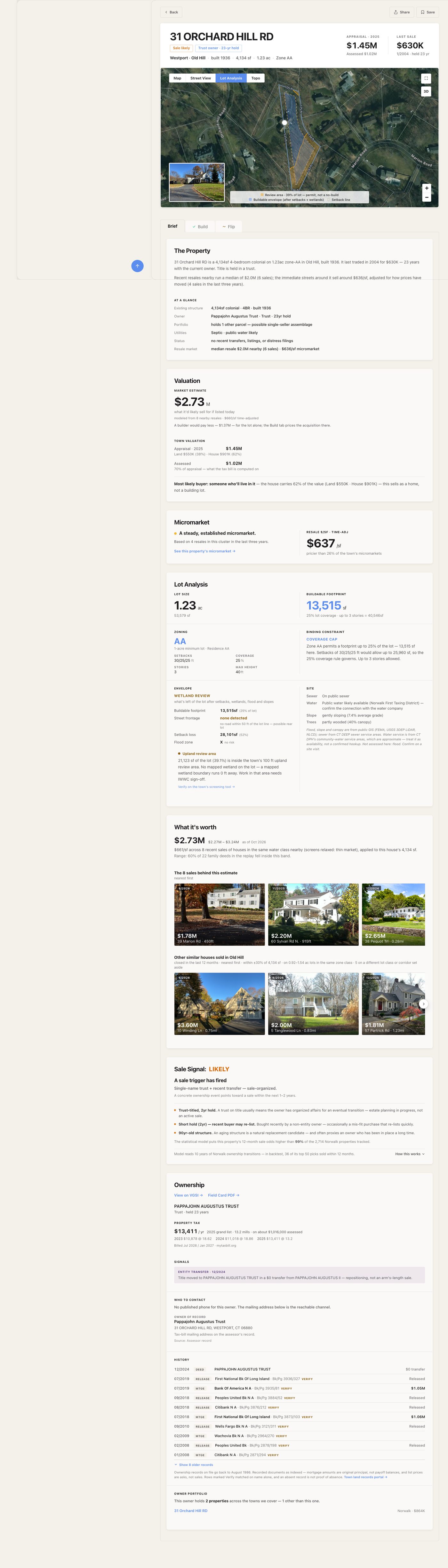 Scrolling the property page