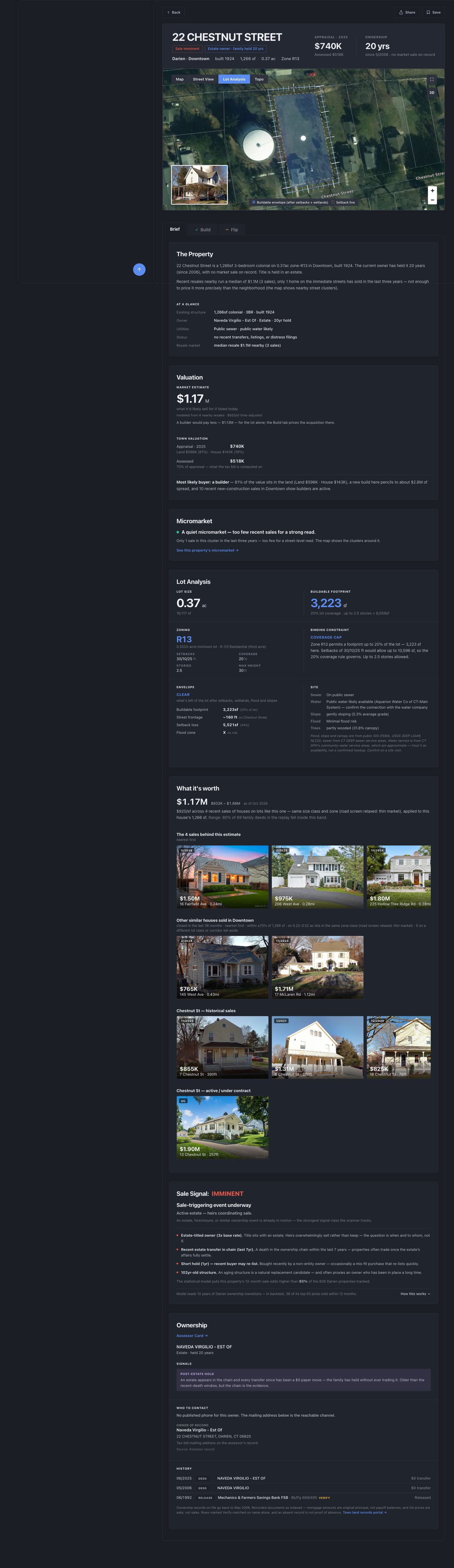 Scrolling the property page