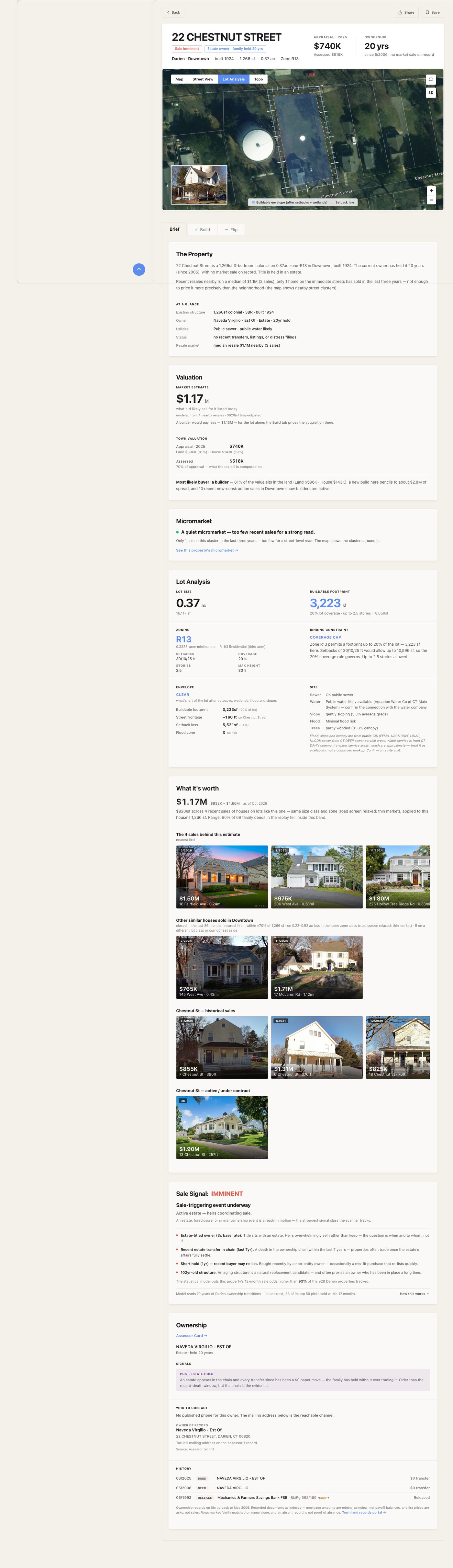Scrolling the property page