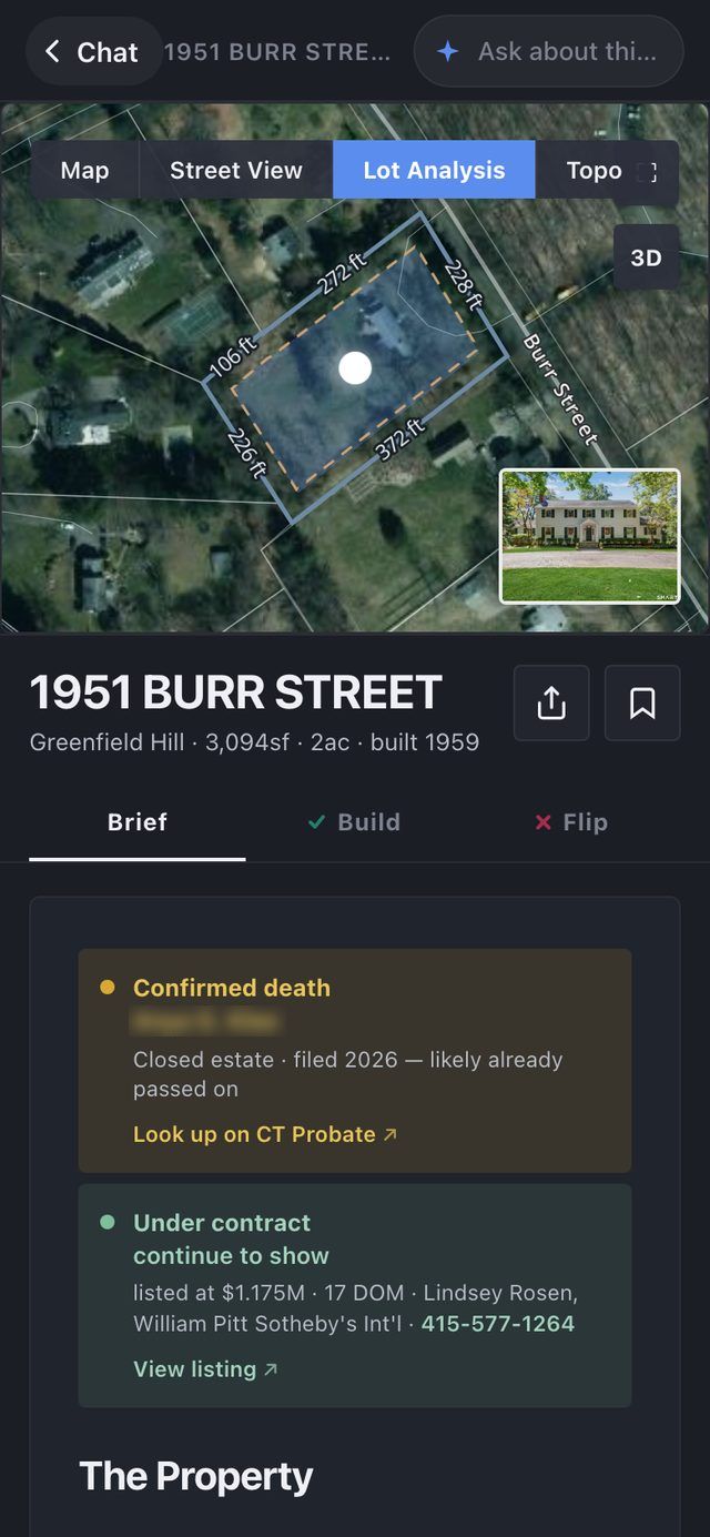 Scrolling the property page on the phone