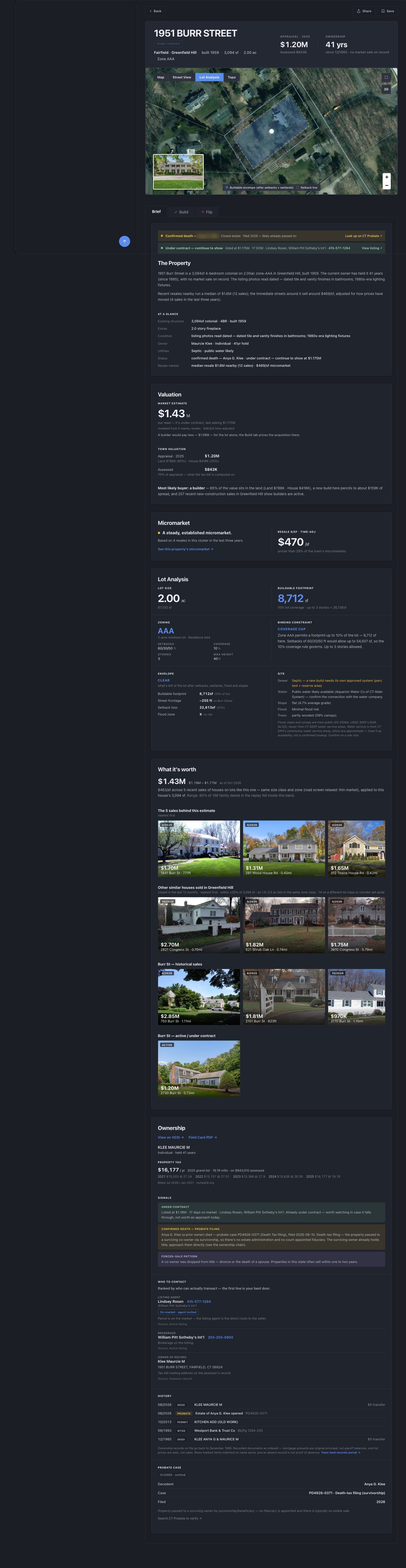 Scrolling the property page
