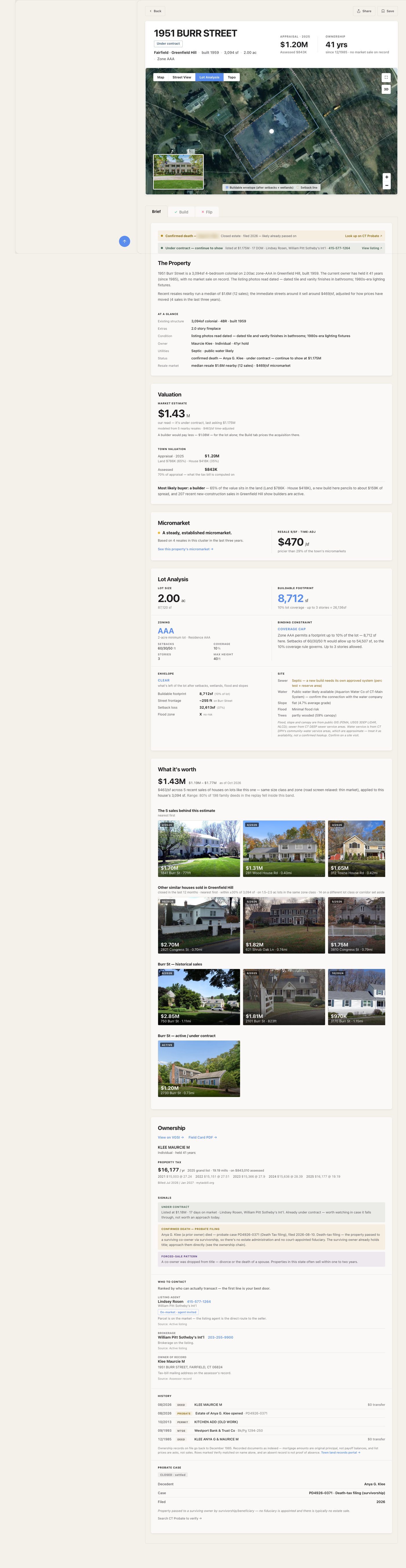 Scrolling the property page