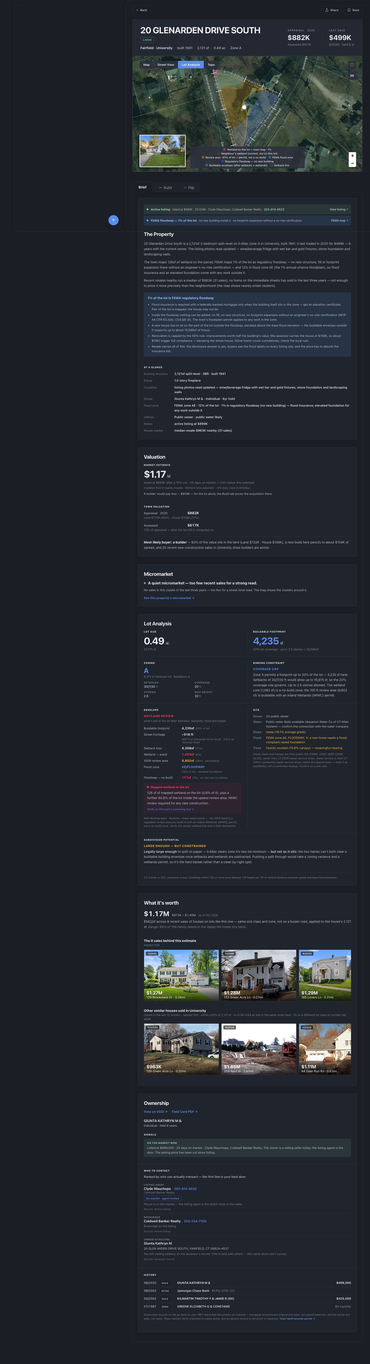 Scrolling the property page