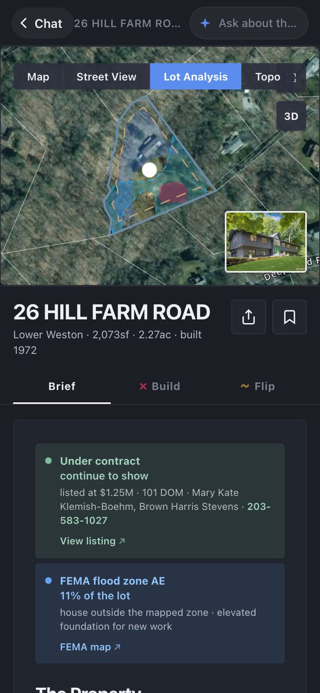 Scrolling the property page on the phone