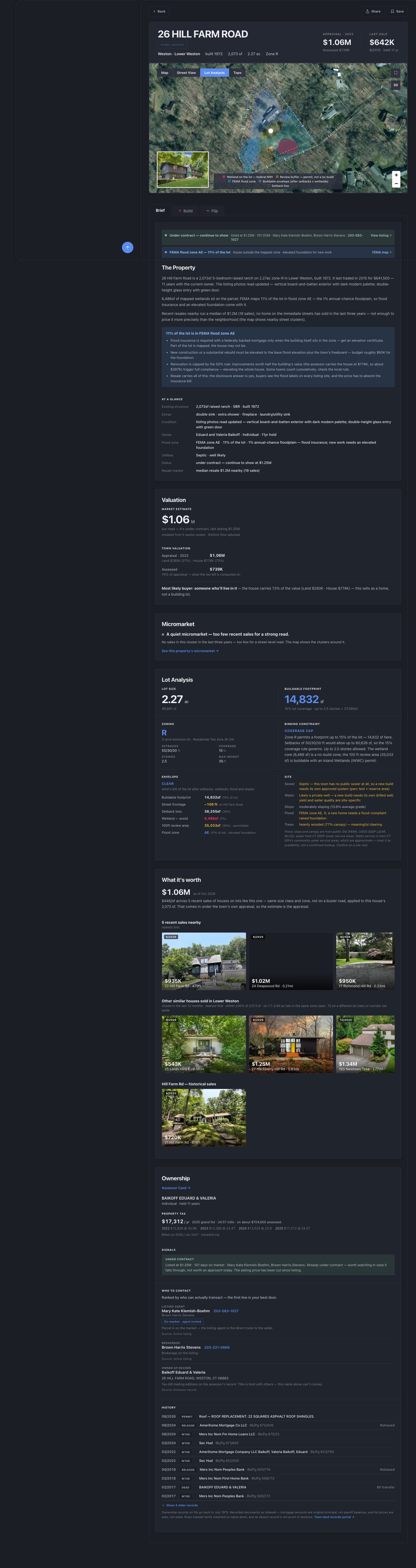 Scrolling the property page