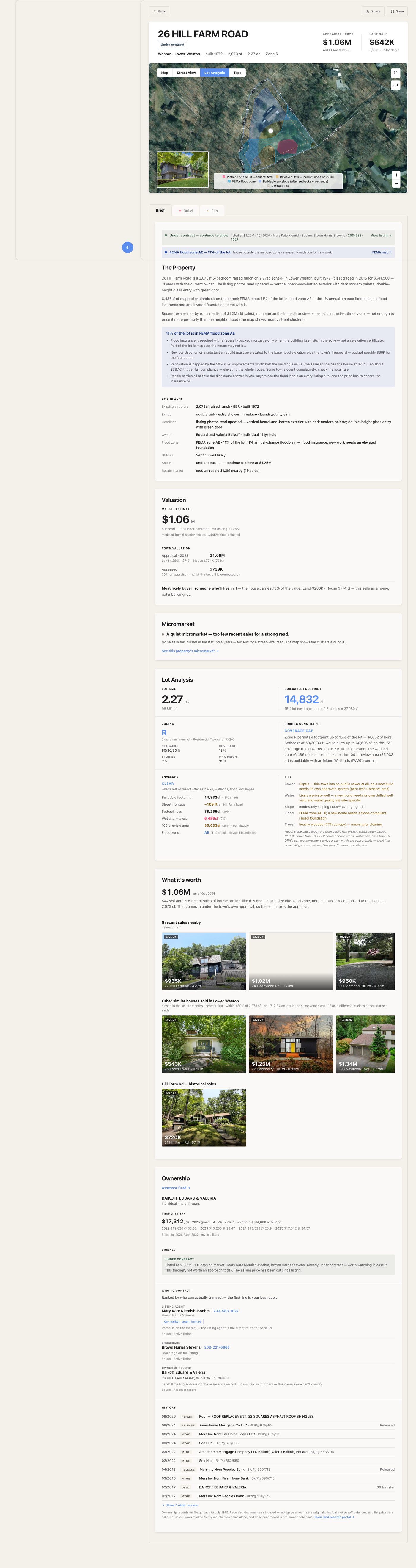 Scrolling the property page